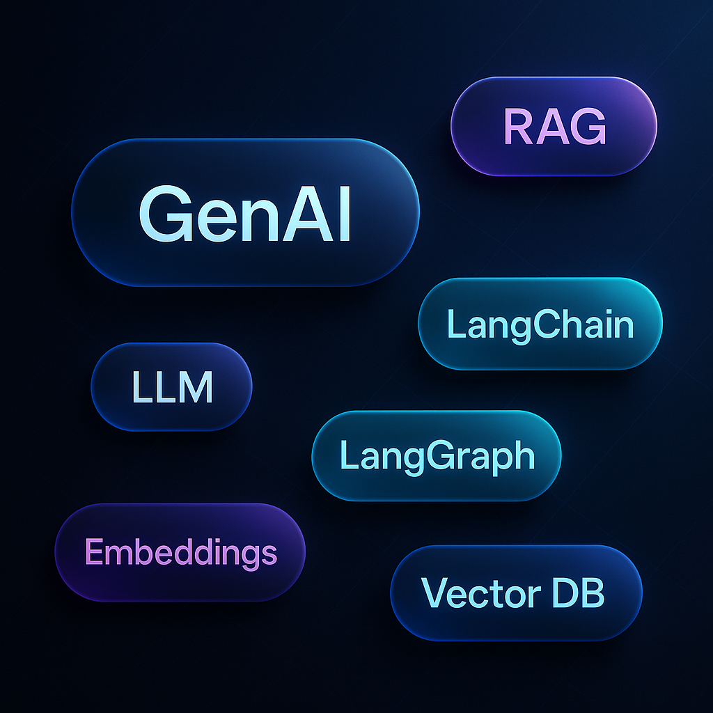 GenAI with Python - Course thumbnail showing code and AI visualization